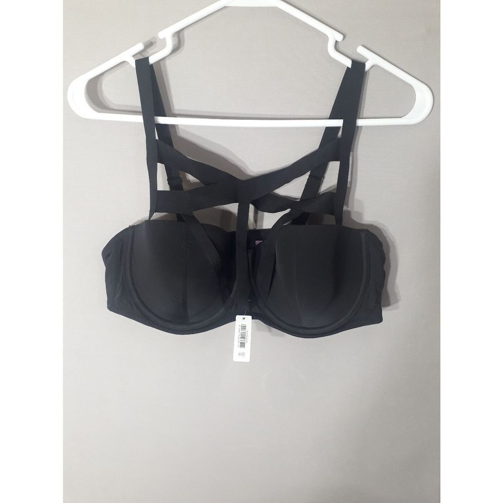 🌿 Adore Me Black Sexy Strap Bra - 40C BRAND NEW